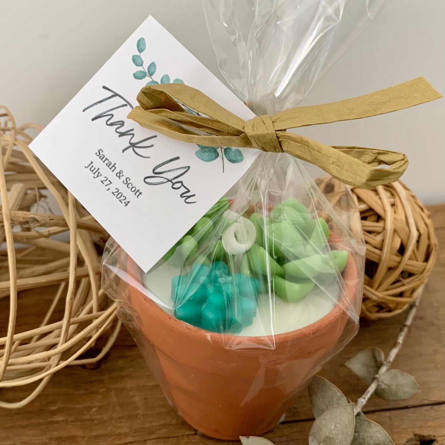 Potted Succulent Candle Favor