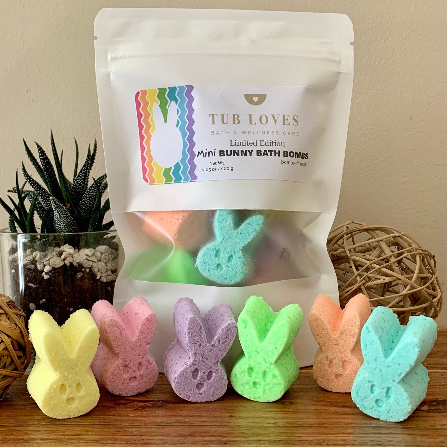 Mini Bunny Bath Bombs - Fruity Rainbow